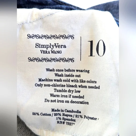 Simply Vera by Vera Wang Skinny Denim Jeans Distressed Stretchy Size 10 Regular - Picture 8 of 9